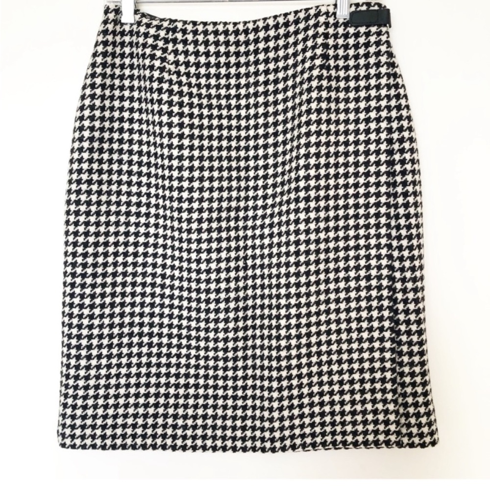 Lauren by Ralph Lauren Black and White Houndstooth Skirt